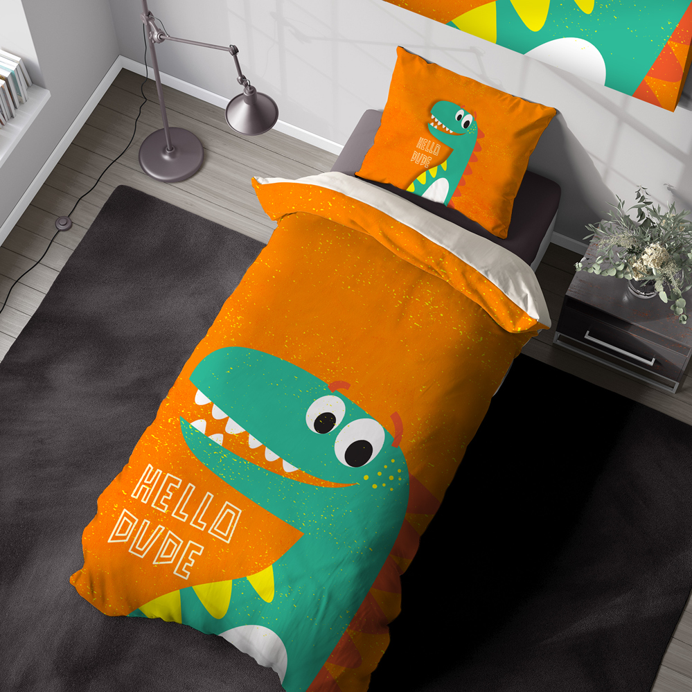 سرویس روتختی دایناسوری با زمینه نارنجی WA-2137-s