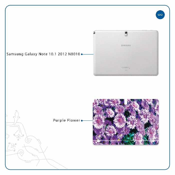 برچسب پوششی ماهوت مدل Purple-Flower مناسب برای تبلت سامسونگ Galaxy Note 10.1 2012 N8010