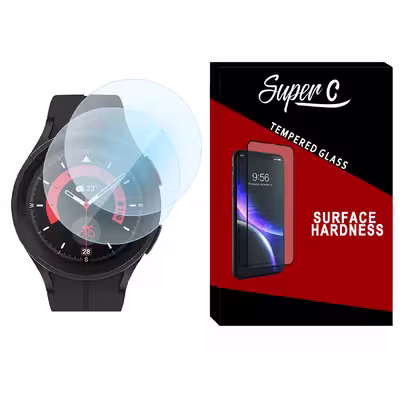 محافظ صفحه نمایش شیشه ای سوپرسی مدل SH-SC مناسب برای ساعت هوشمند سامسونگ Galaxy Watch Pro بسته دو عددی