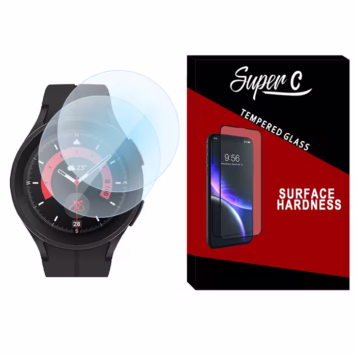 محافظ صفحه نمایش شیشه ای سوپرسی مدل SH-SC مناسب برای ساعت هوشمند سامسونگ Galaxy Watch Pro بسته دو عددی
