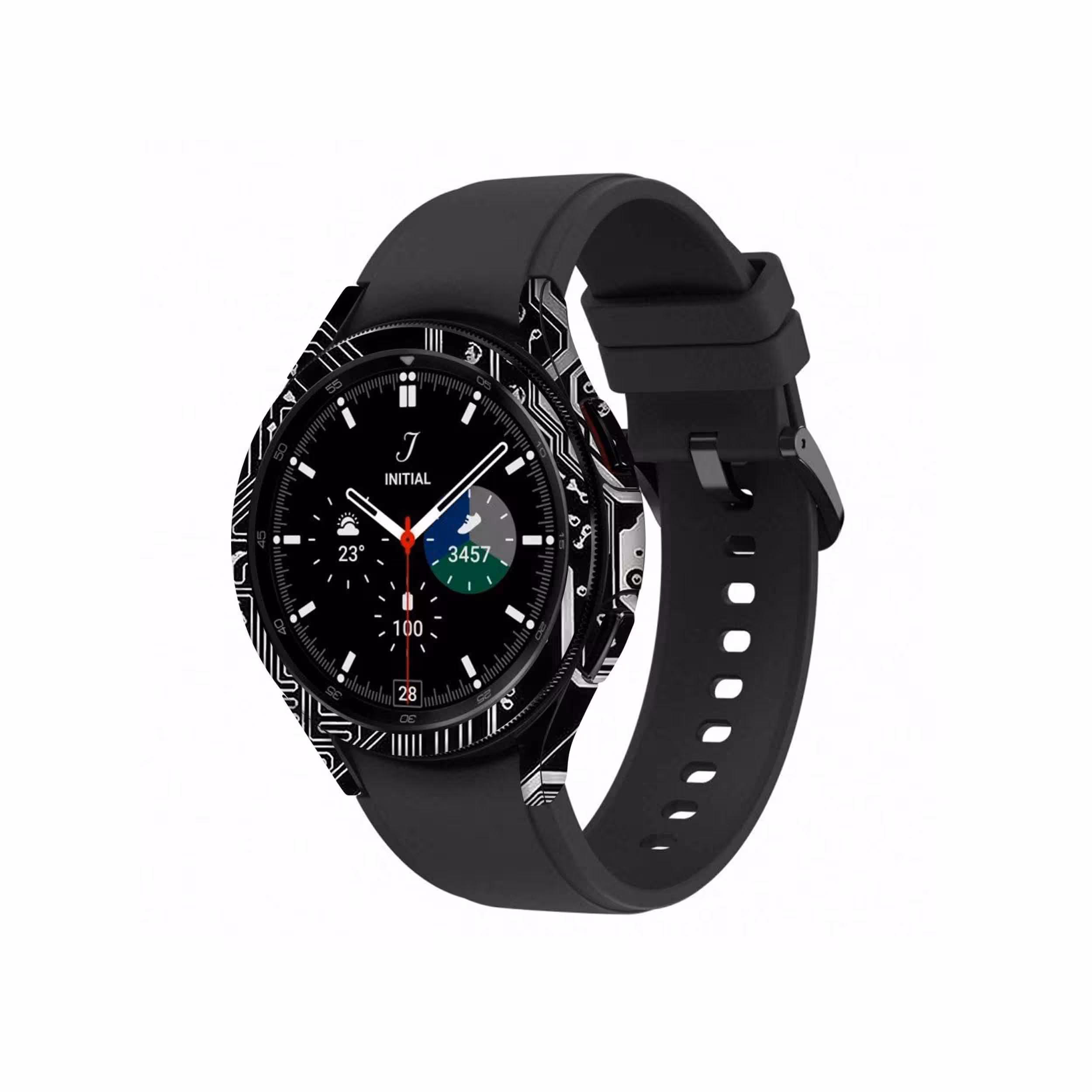برچسب ماهوت طرح Black Printed Circuit Board مناسب برای ساعت هوشمند سامسونگ Watch4 Classic 42mm