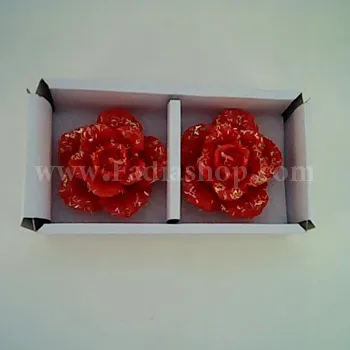 شمع گل رز 2 تایی قرمز