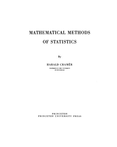 خرید و دانلود نسخه کامل کتاب Mathematical methods of statistics