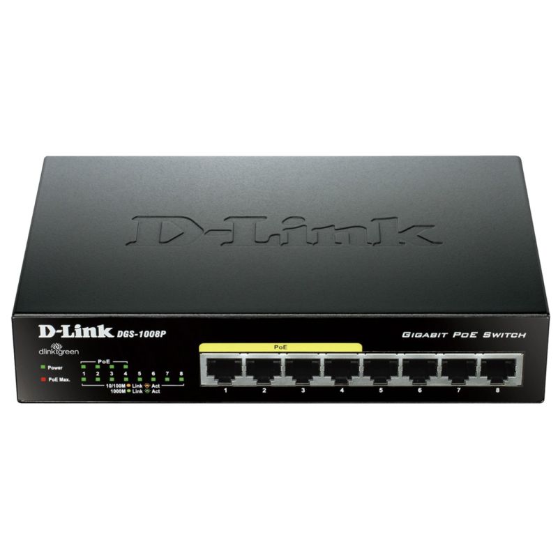سوئیچ 8 پورت PoE دی لینک DGS-1008P