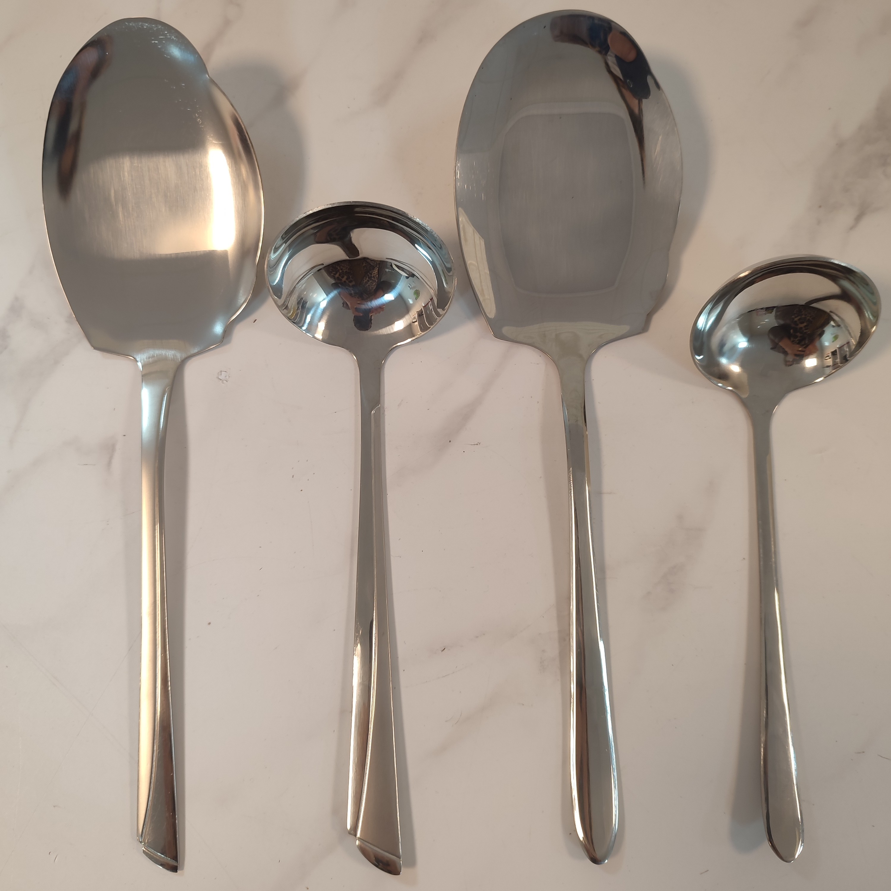 کفگیر و ملاقه یونیک 3 میل استیل آهنربا نگیر  در سه مدل ناخنی ماینز و دونا ساده (ست سرویس کفگیر ملاقه