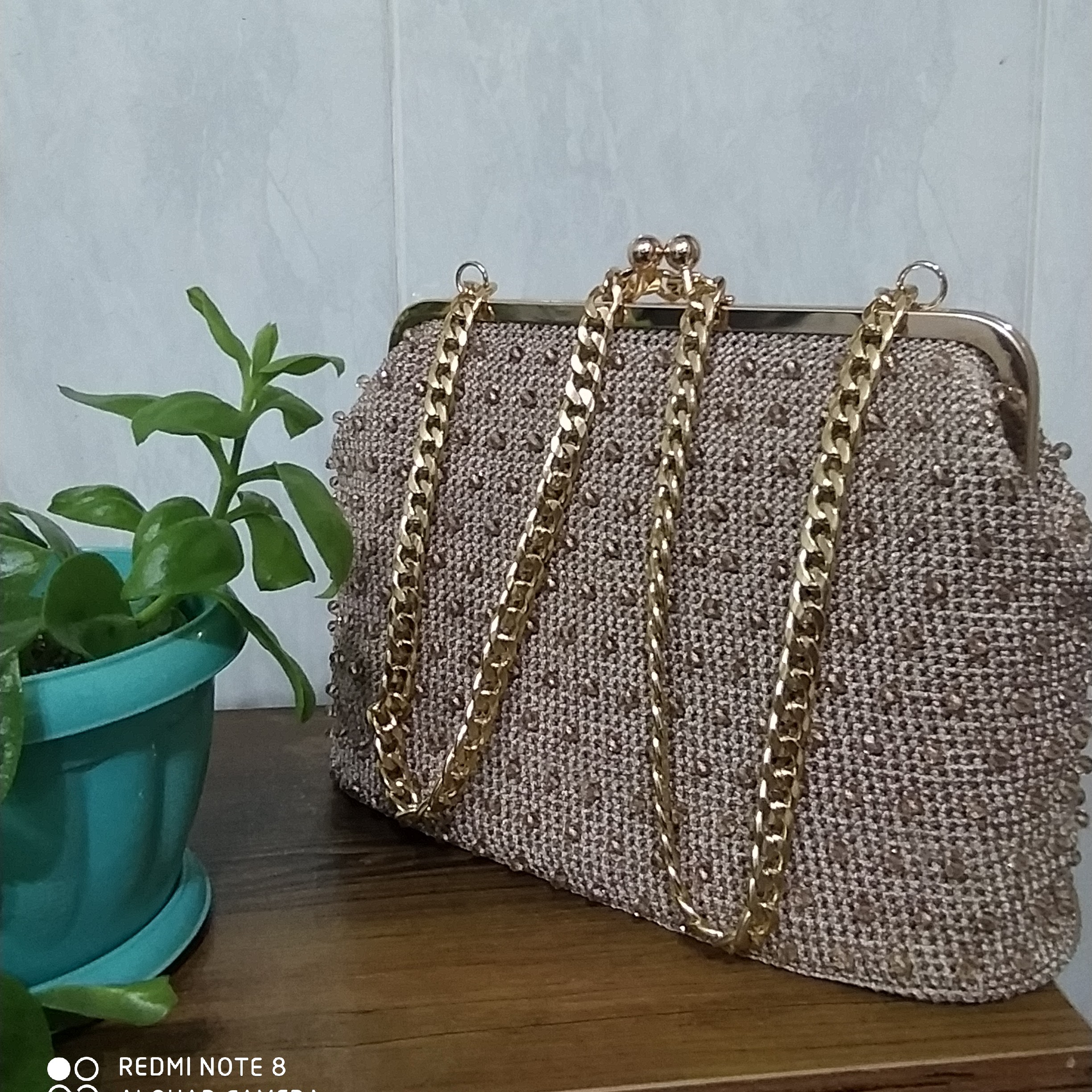 کیف مکرومه مجلسی مدل مروارید