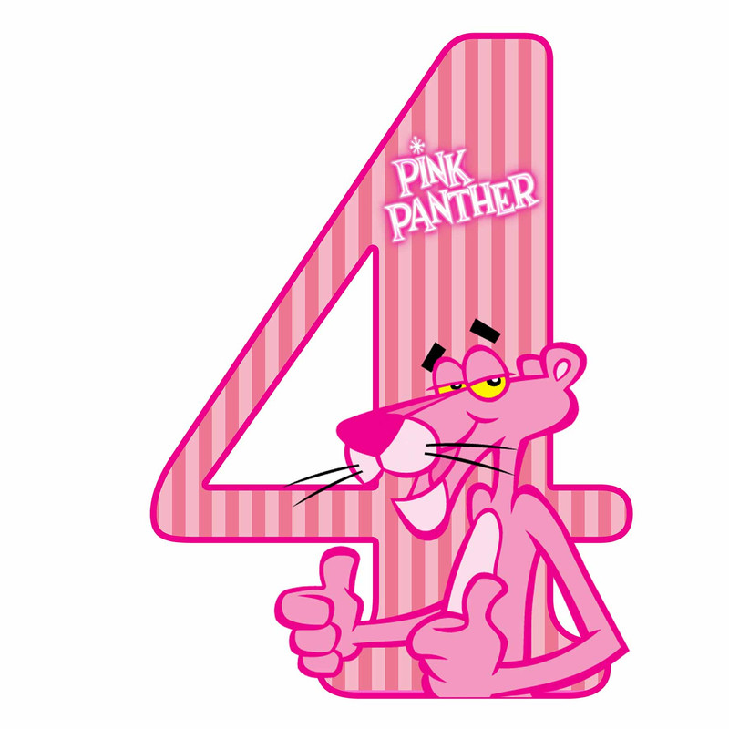 استند رومیزی تولد مدل عدد 4 طرح پلنگ صورتی کد 1407