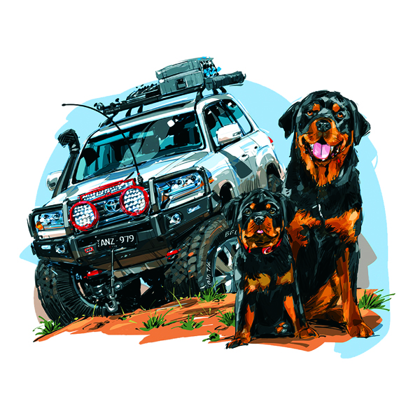 استیکر پارچه و لباس مدل افرودی دو سگ کد 23