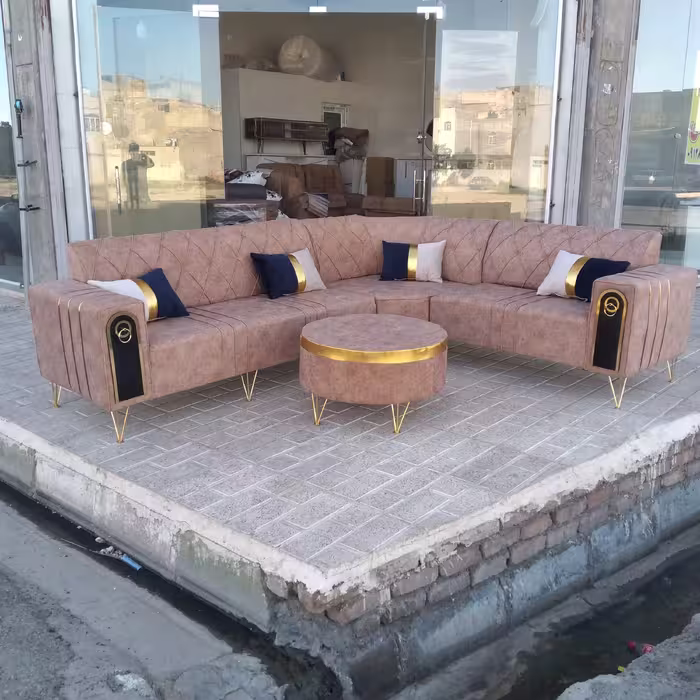 مبل ال چستر کمجا 6 نفره پایه فلزی