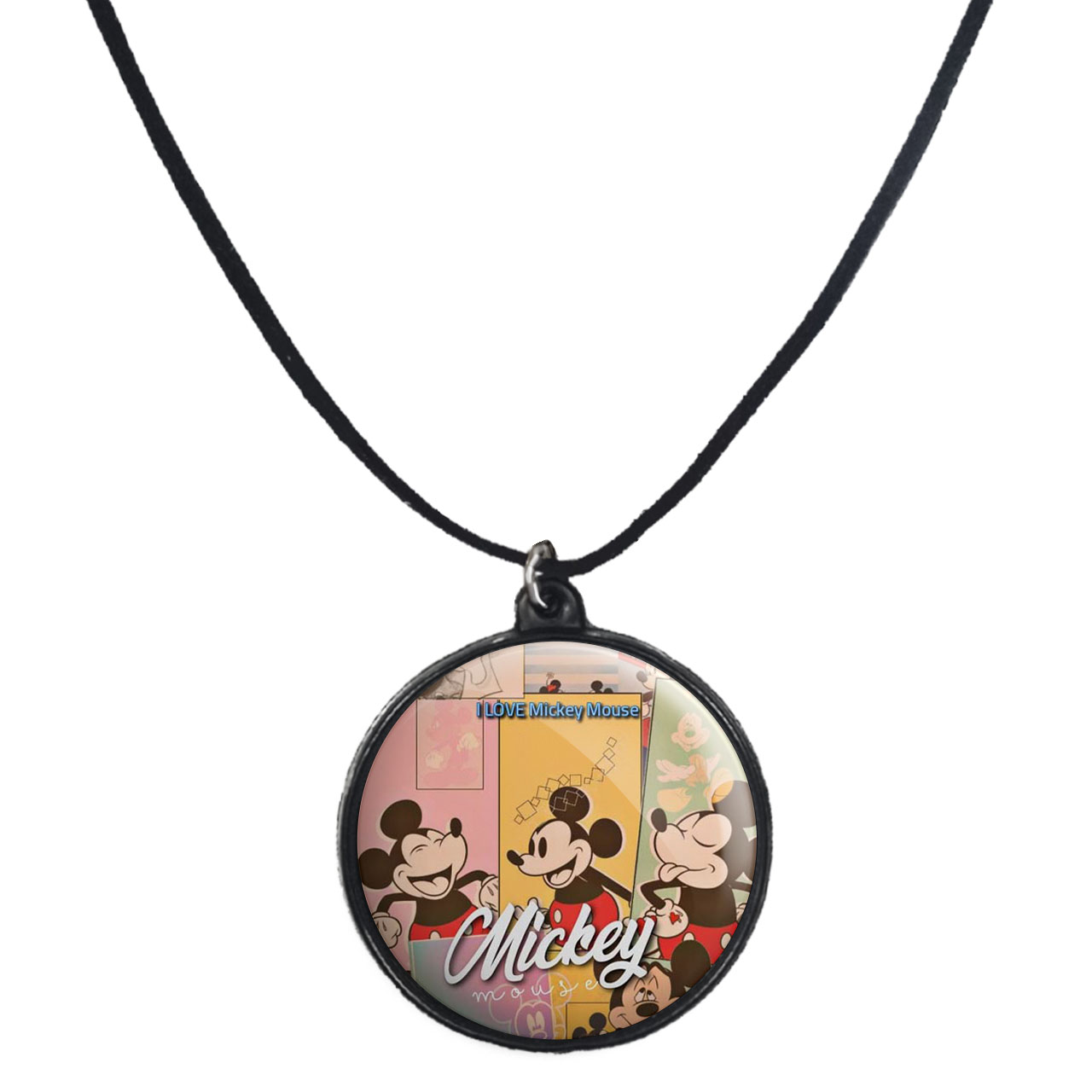 گردنبند پرمانه طرح میکی موس کد pmb.12836 مدل دو طرفه