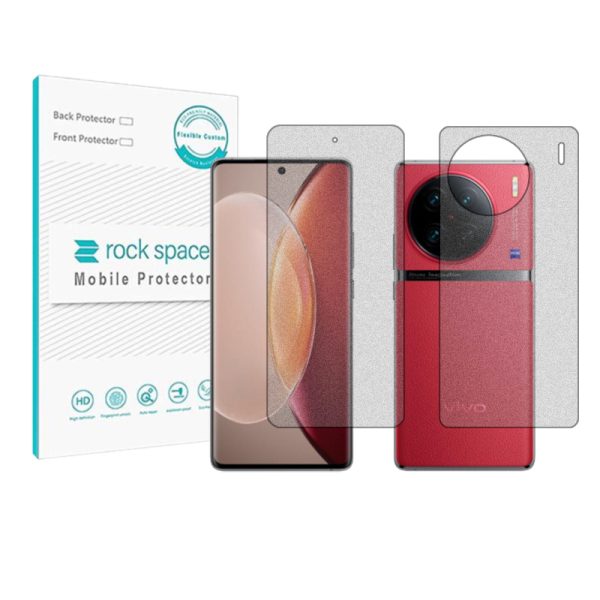 گلس صفحه نمایش و پشت گوشی ویوو X90 Pro مدل نانو هیدروژل مات برند راک اسپیس کد SS