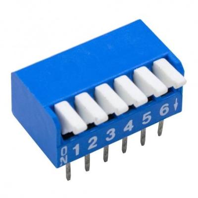 مجموعه 15 عددی دیپ سوئیچ 6 تایی پیانویی تایوانی آبی DPL-06