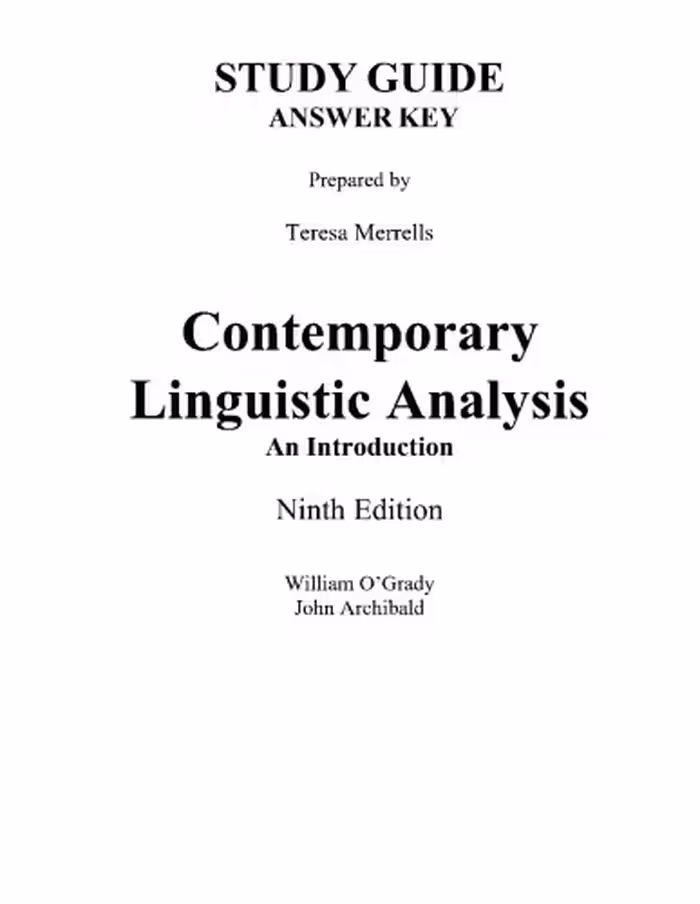 خرید و دانلود نسخه کامل کتاب Contemporary Linguistic Analysis: Study Guide Answer Key