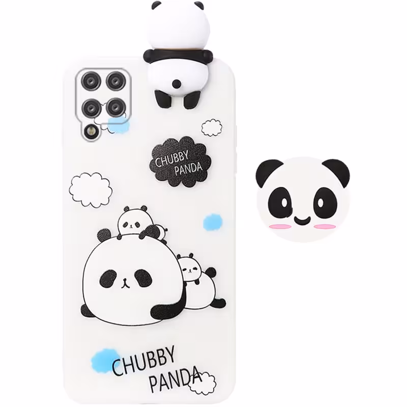قاب فانتزی عروسکی پاندا کیس Panda Case مناسب برای گوشی Samsung Galaxy A22 4G مدل نیمه شفاف سه بعدی