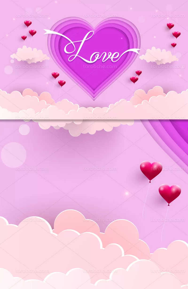 وکتور پس زمینه ولنتاین بنفش | گرافیک با طعم تربچه