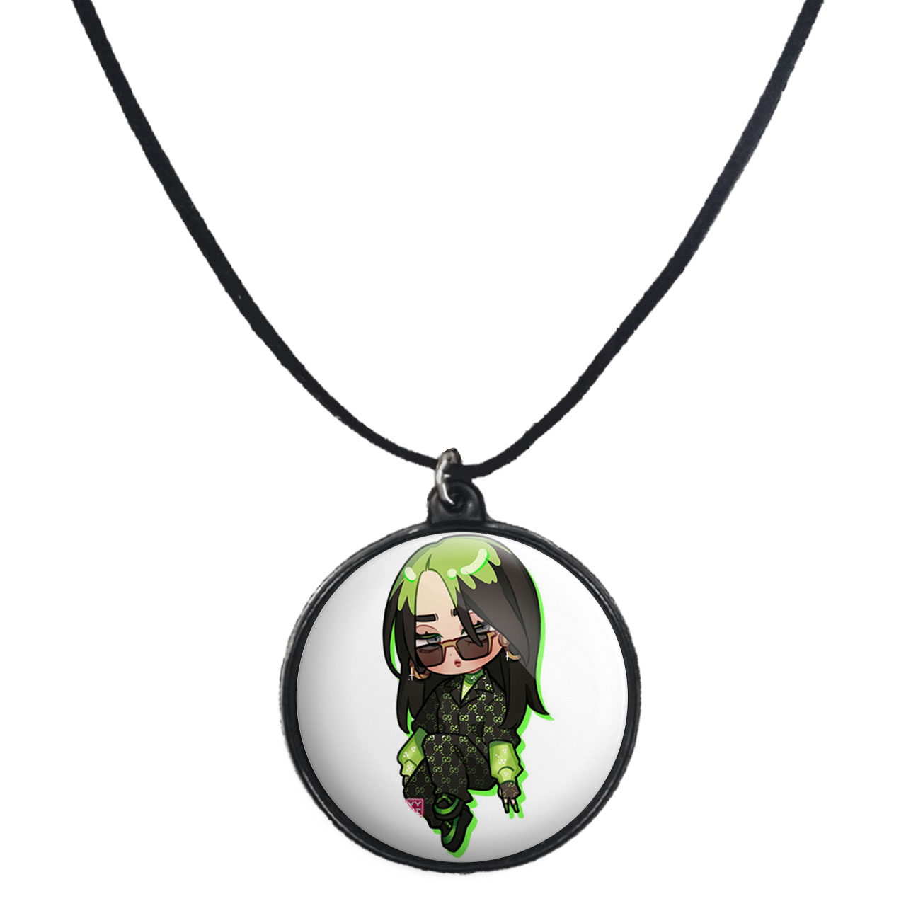 گردنبند پرمانه طرح billie eilish کد pmb.26319مدل دو طرفه