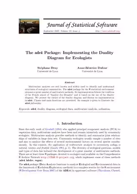 خرید و دانلود نسخه کامل کتاب The ade4 Package: Implementing the Duality Diagram for Ecologists   Code