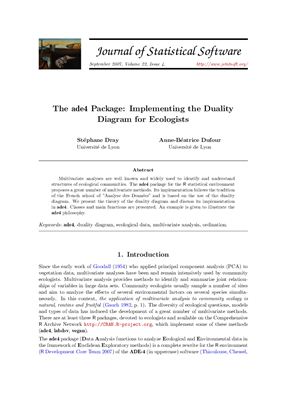 خرید و دانلود نسخه کامل کتاب The ade4 Package: Implementing the Duality Diagram for Ecologists   Code