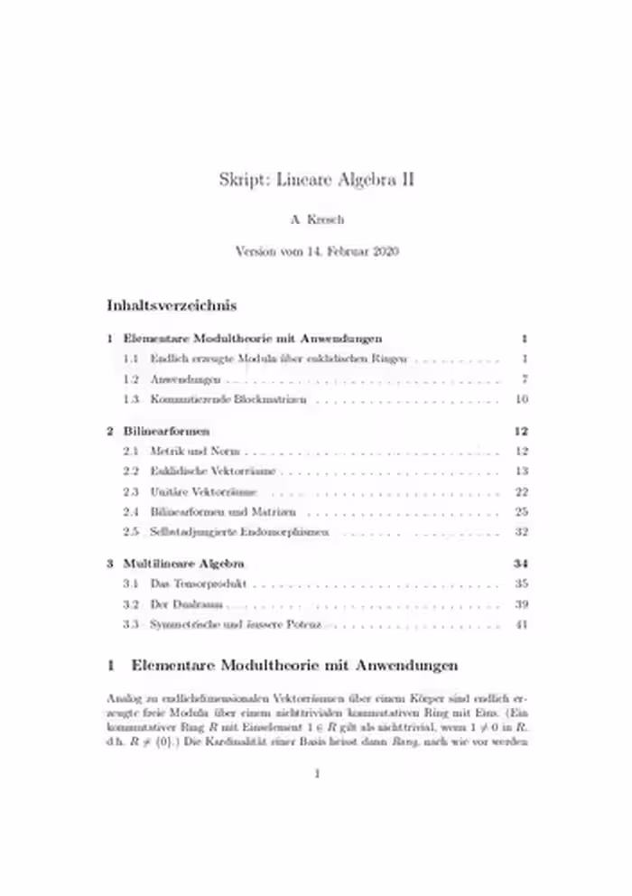 خرید و دانلود نسخه کامل کتاب Skript: Lineare Algebra II