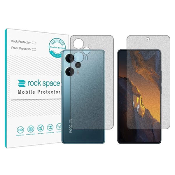 گلس صفحه نمایش و پشت گوشی شیائومی نسخه Poco F5 مدل نانو هیدروژل مات برند راک اسپیس کدSS