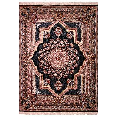 فرش ماشینی زمرد مشهد مدل دیبا زمینه سورمه ای