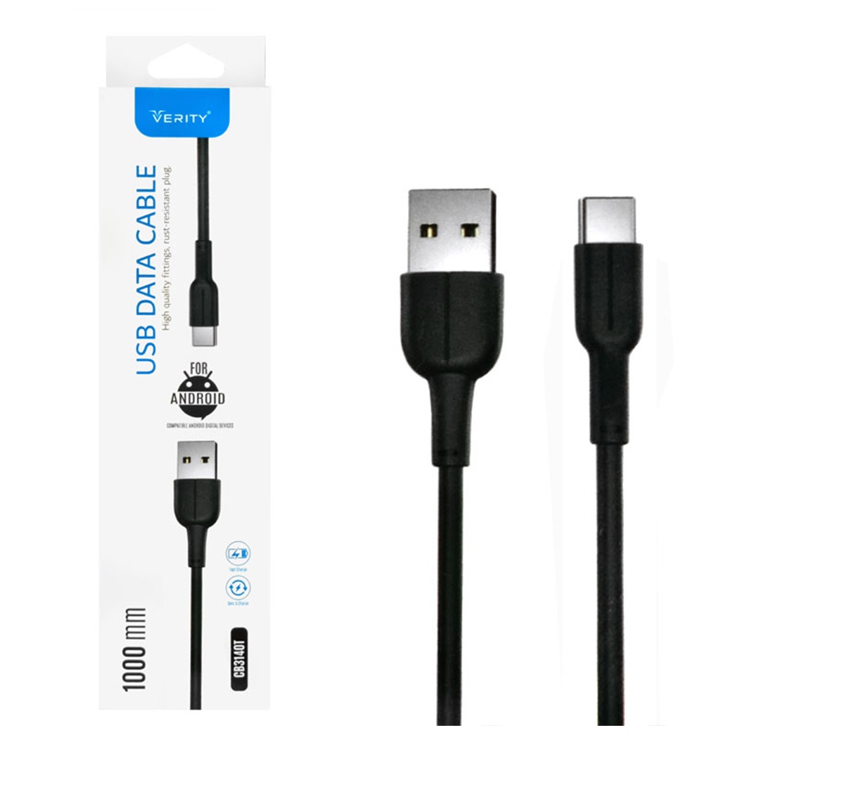 کابل شارژ تایپ سی VERITY CB3140 - یاسین کامپیوتر