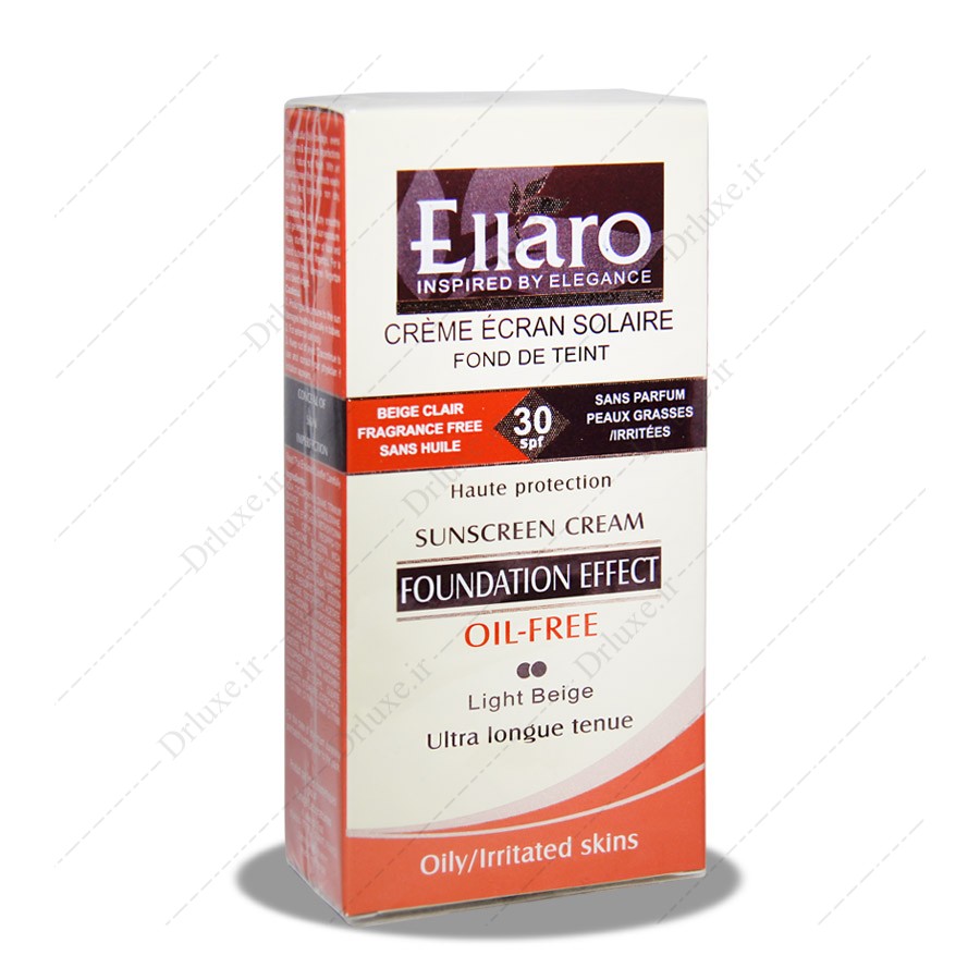 کرم ضدآفتاب SPF30 الارو فاقد چربی بژ روشن 40 میلی لیتر