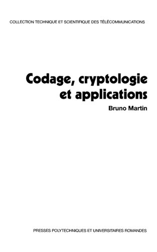 خرید و دانلود نسخه کامل کتاب Codage, cryptologie et applications