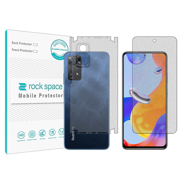گلس صفحه نمایش و پشت گوشی شیائومی Redmi Note 11 Pro 5G مدل نانو هیدروژل مات برند راک اسپیس کد MS
