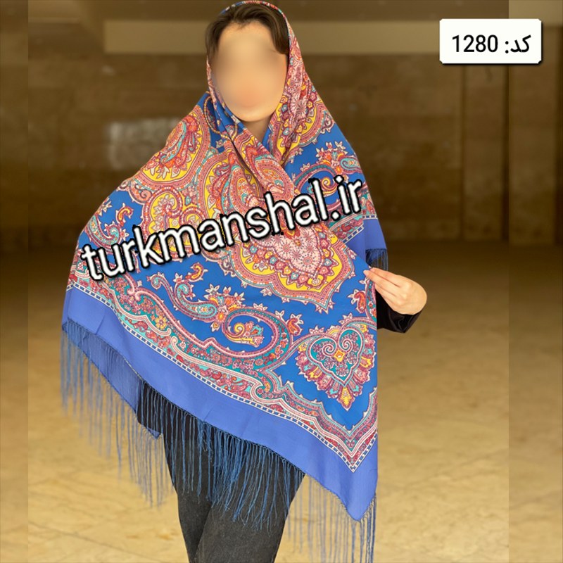 روسری ترکمن ابریشمی (ایتالیایی) کد 1280