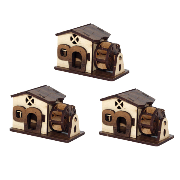 دکوری مدل کلبه آسیاب آبی کد 003 بسته 3 عددی 