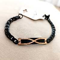 دستبند استیل اسپرت . رنگ مشکی . رنگ ثابت 