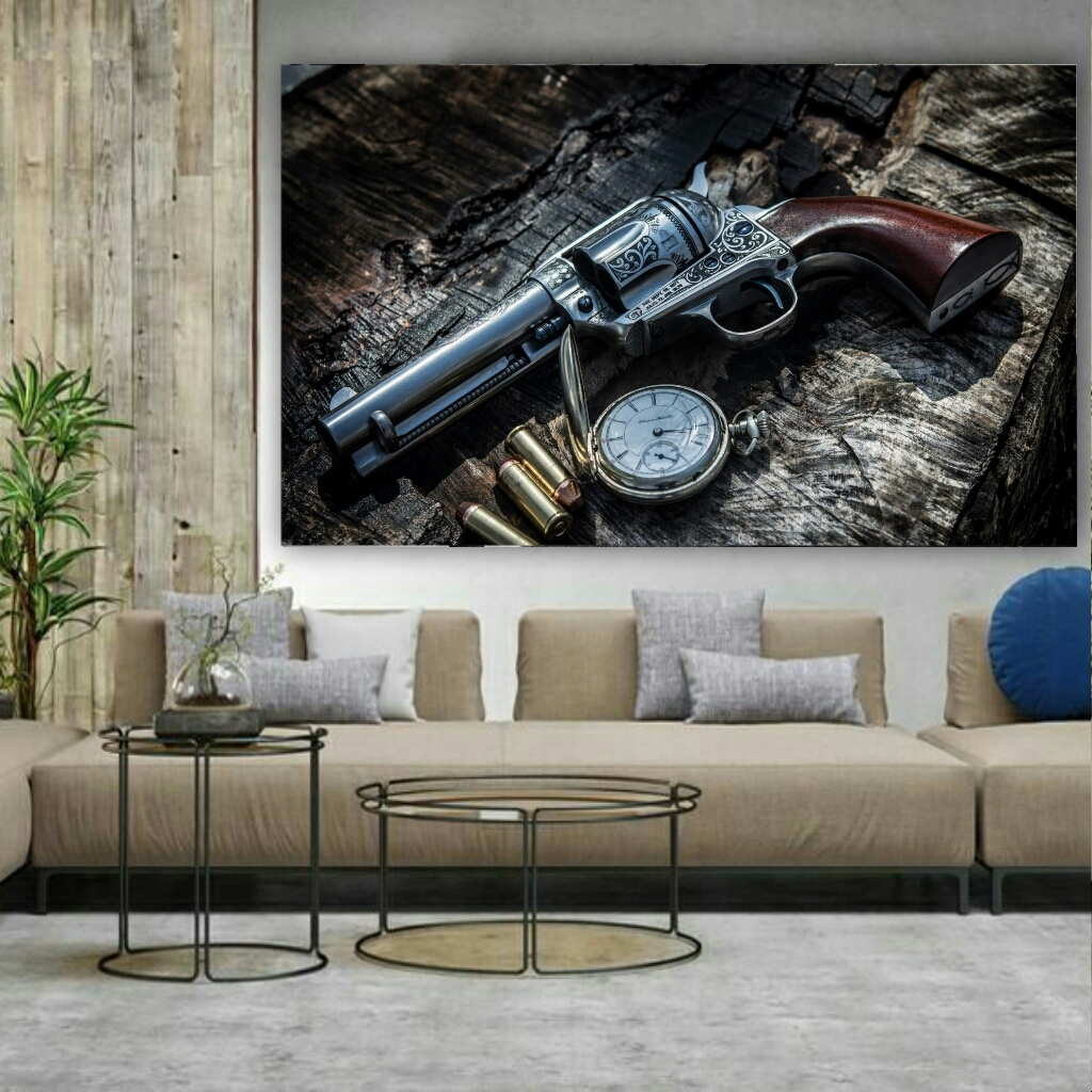 تابلو شاس طرح 6 شاتر و ساعت مدل Classic کد AR1160