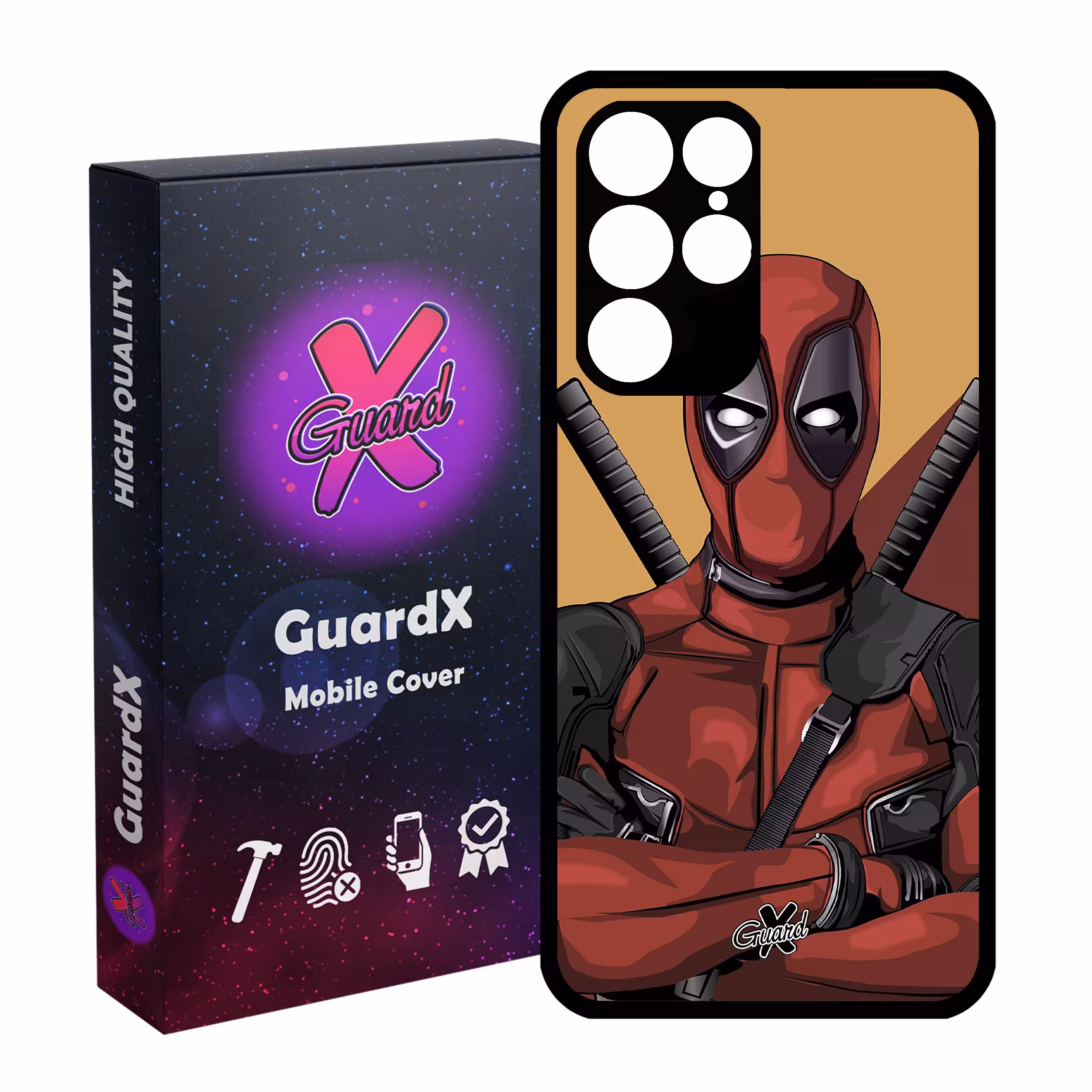 کاور گارد ایکس طرح Dead Pool مدل Glass10091 مناسب برای گوشی موبایل سامسونگ Galaxy S22 Ultra