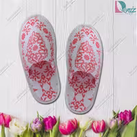 دمپایی حوله ای طرح لاوین رنگ صورتی