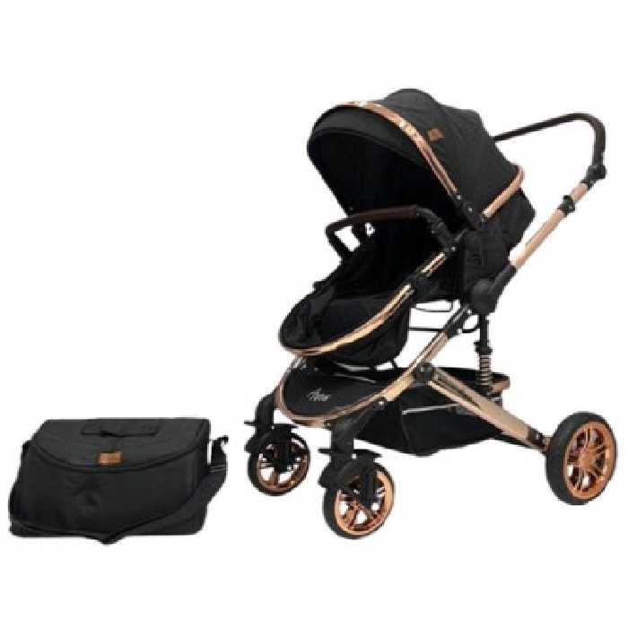 سرویس کالسکه و کریر و ساک لوازم نوزاد مشکی  Axes