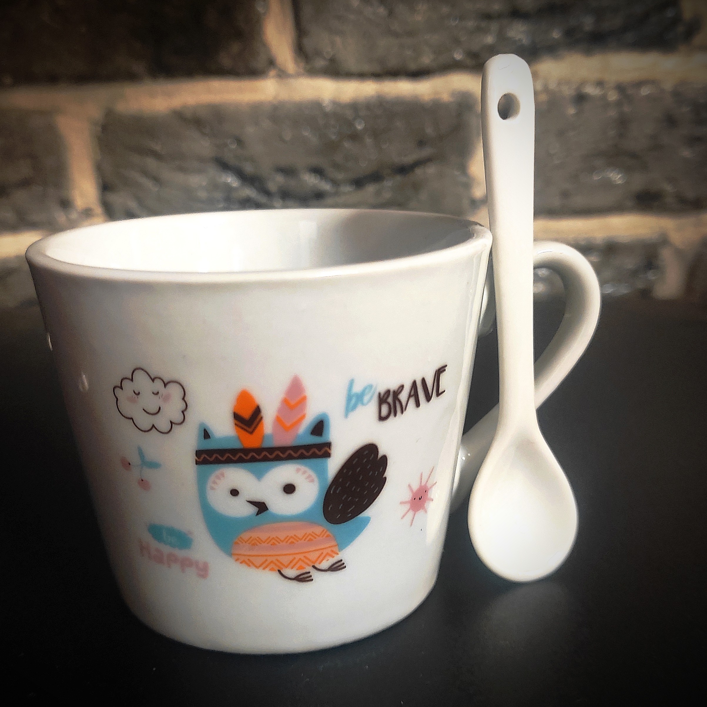 ماگ سرامیکی فانتزی همراه با قاشق و جعبه وارداتی شیک طرح جغد