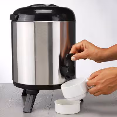 کلمن استیل6 لیتری پایه دار لیوان دار درب پیچی