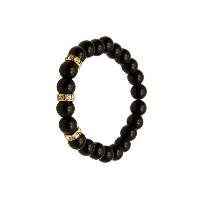 دستبند سنگ اونیکس طرح دار