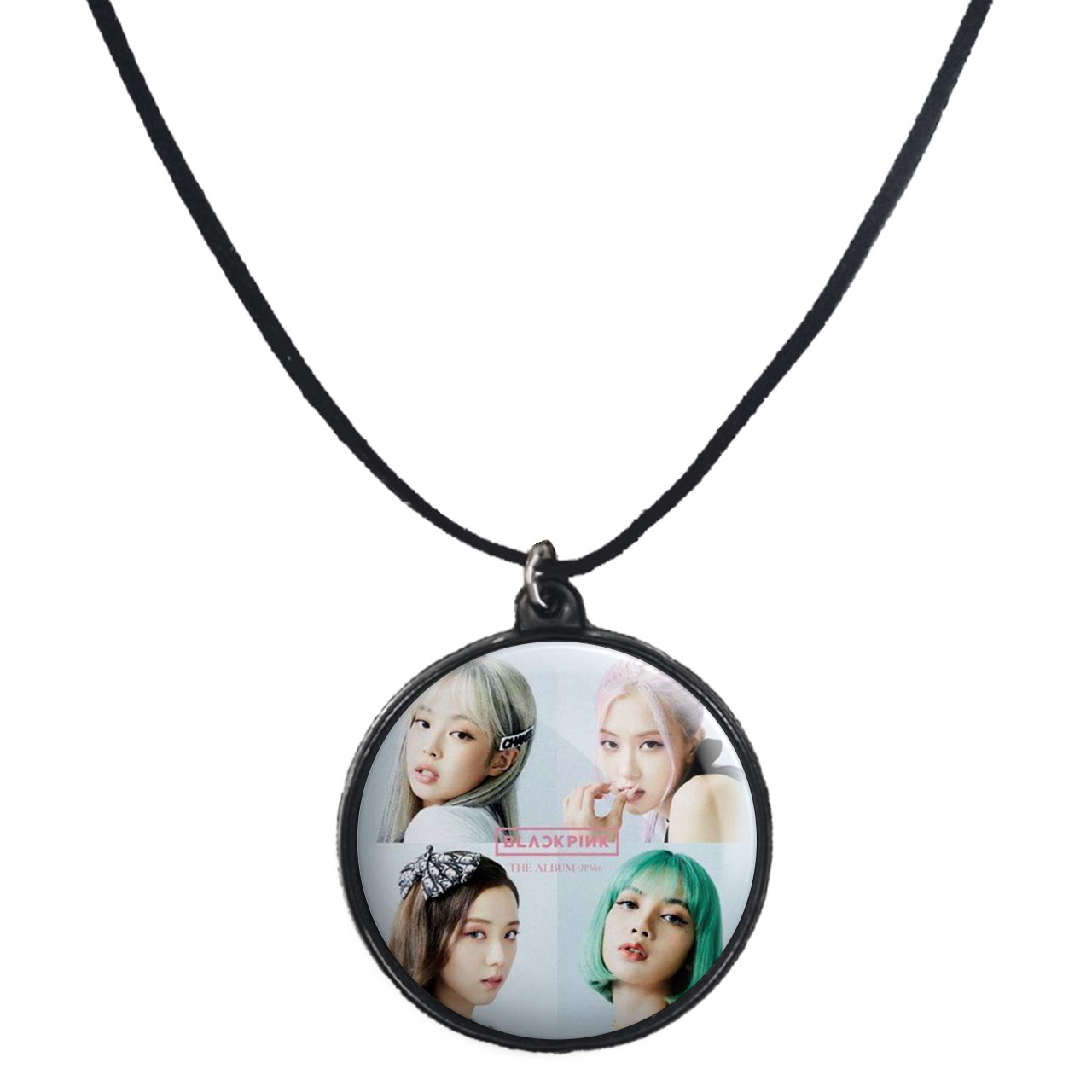 گردنبند پرمانه طرح بلک پینک کد pmb.6717 مدل دو طرفه