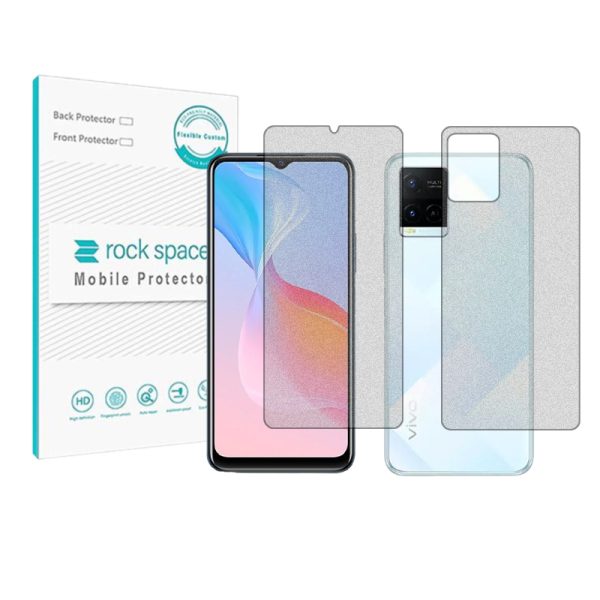 گلس صفحه نمایش و پشت گوشی ویوو Y21 مدل نانو هیدروژل مات برند راک اسپیس کد SS