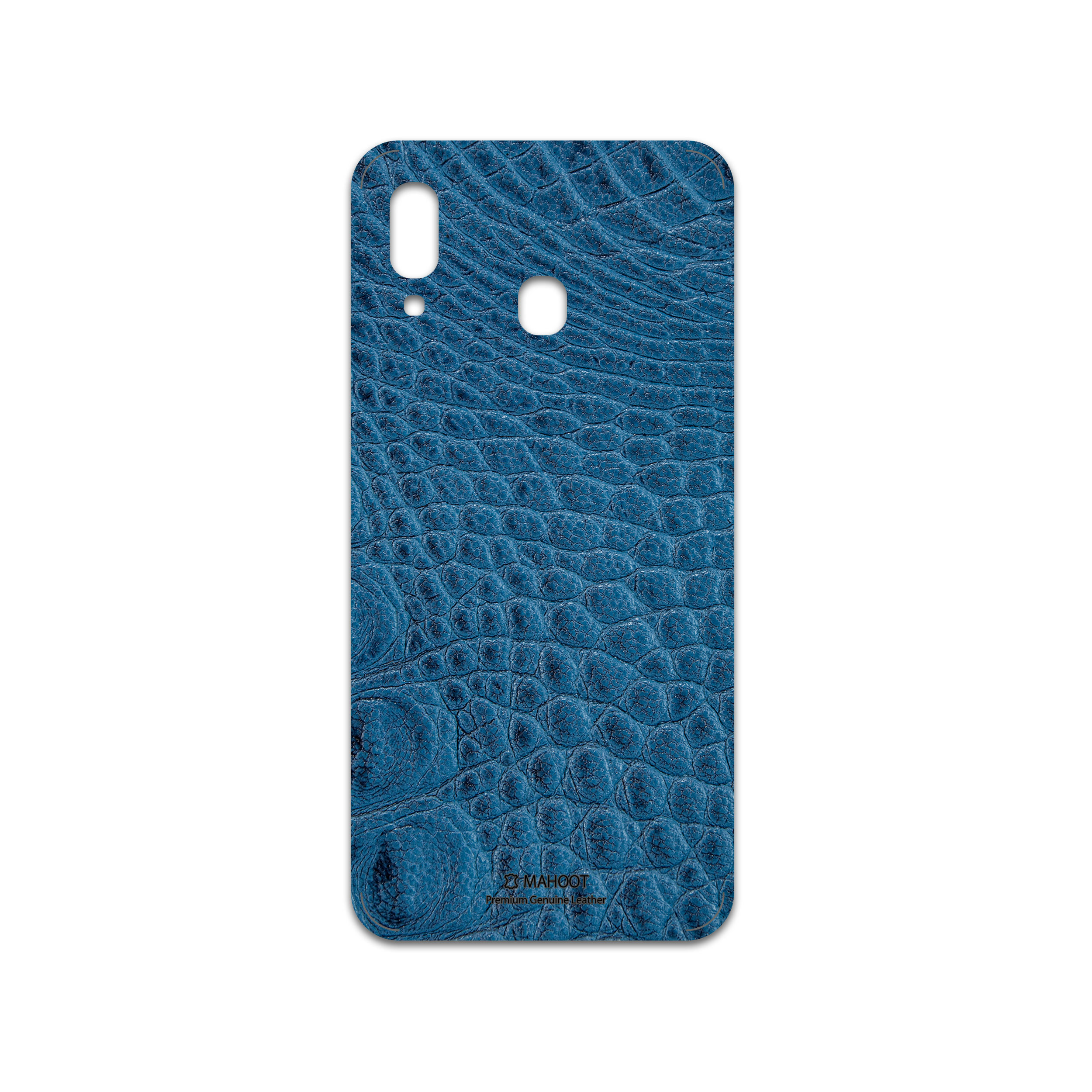 برچسب پوششی ماهوت مدل Blue-Crocodile-Leather مناسب برای گوشی موبایل سامسونگ Galaxy A30