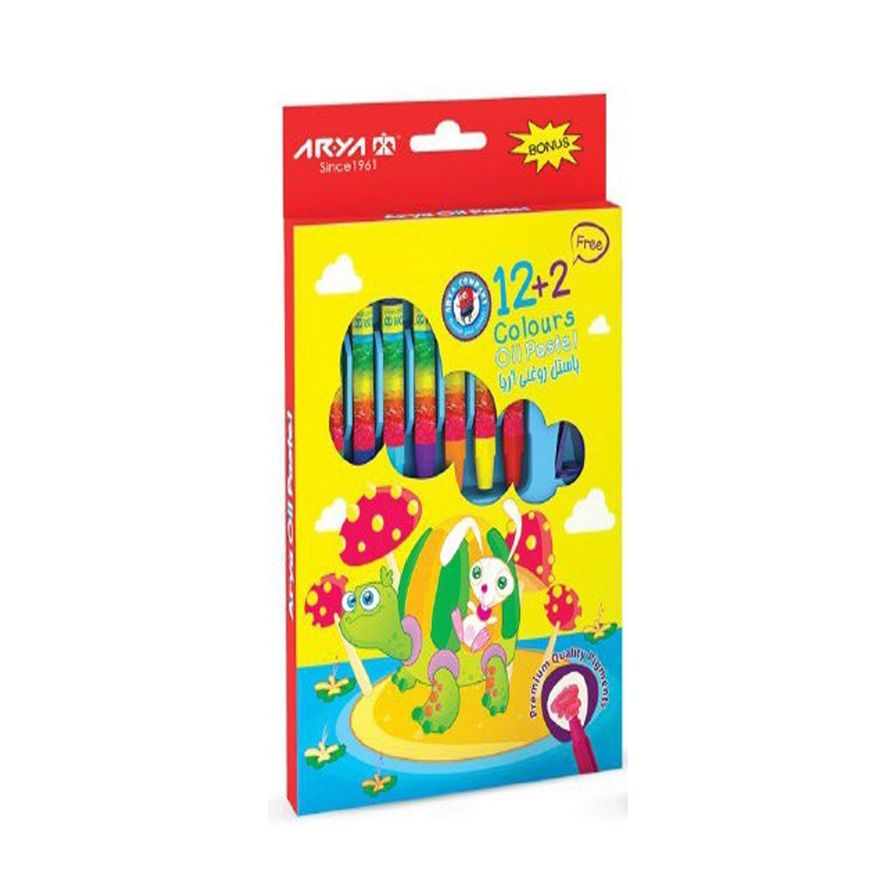 پاستل روغنی 2 12 رنگ آریا مدل 2027