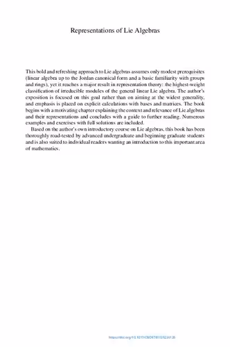 خرید و دانلود نسخه کامل کتاب Representations of Lie Algebras: An Introduction Through gl(n)