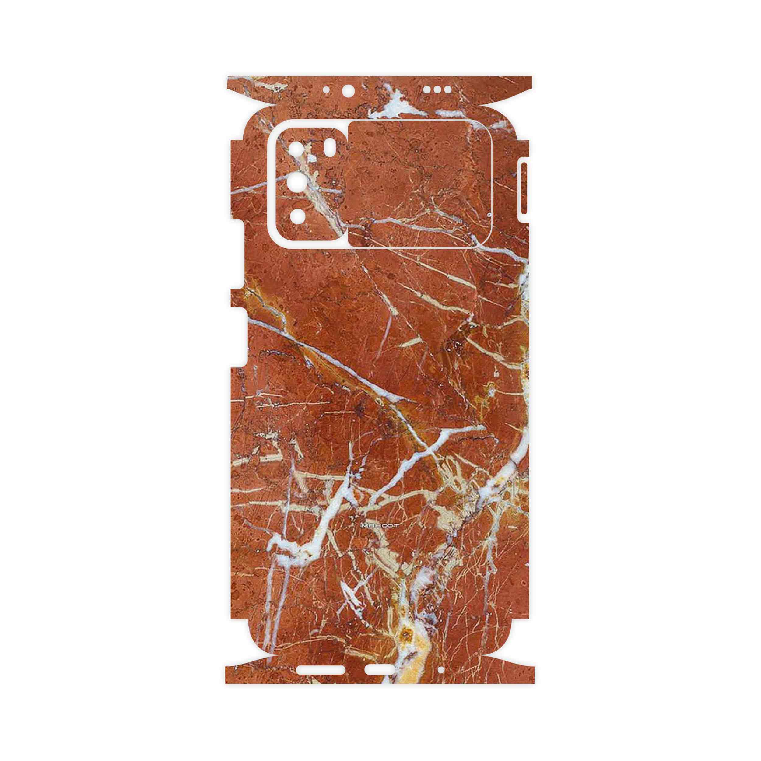 برچسب پوششی ماهوت مدل Red Marble-FullSkin مناسب برای گوشی موبایل شیائومی Poco M3