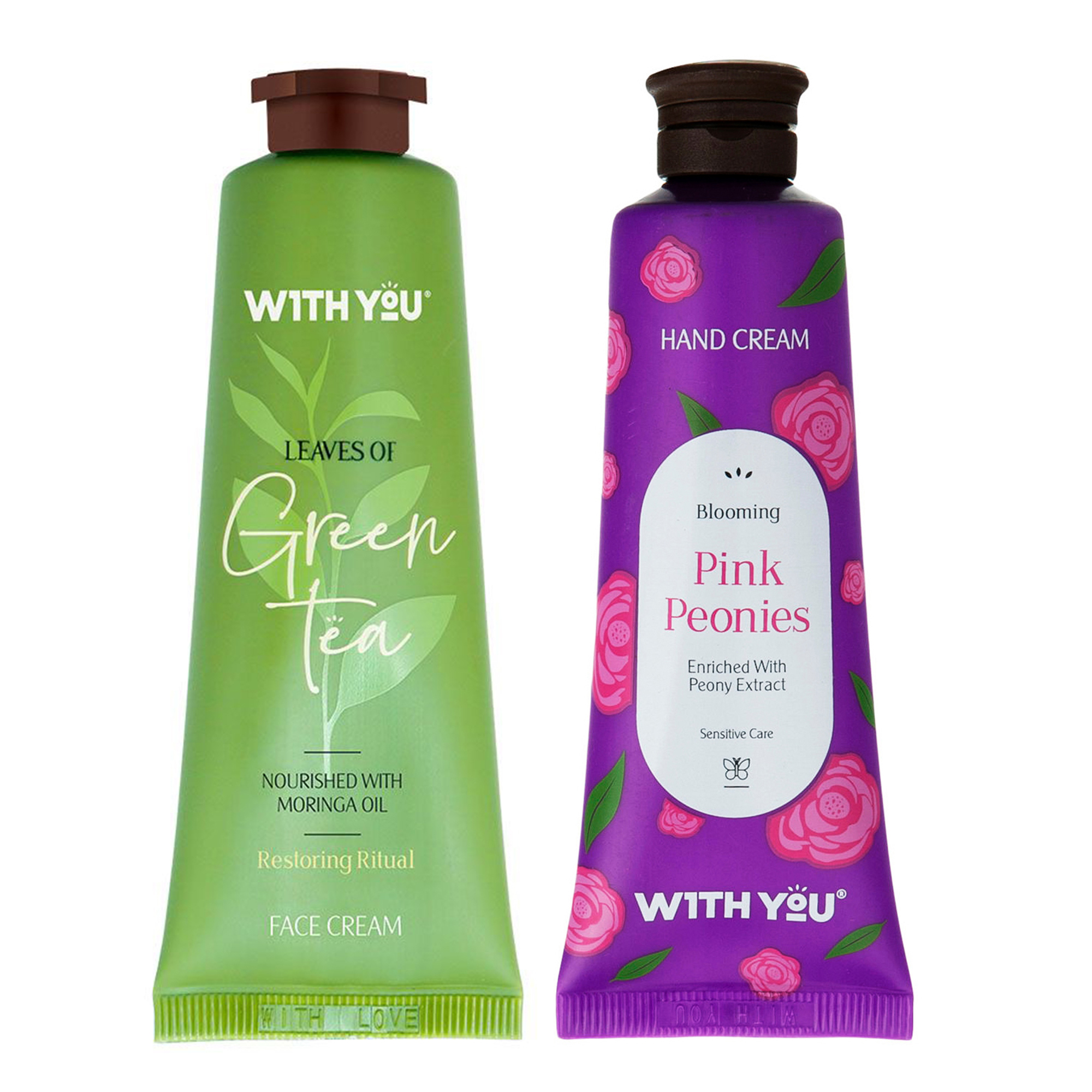 کرم مرطوب کننده ویت یو مدل GREEN TEA and Pink Peonies حجم 50 میلی لیتر مجموعه 2 عددی