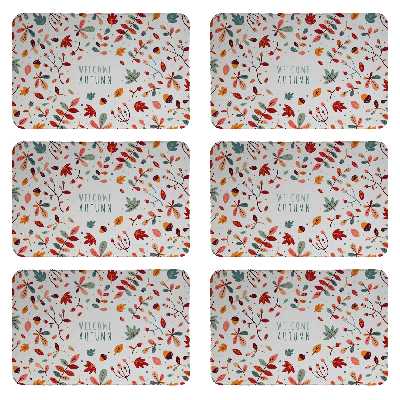 زیربشقابی طرح پاییز کد 8114 بسته 6 عددی