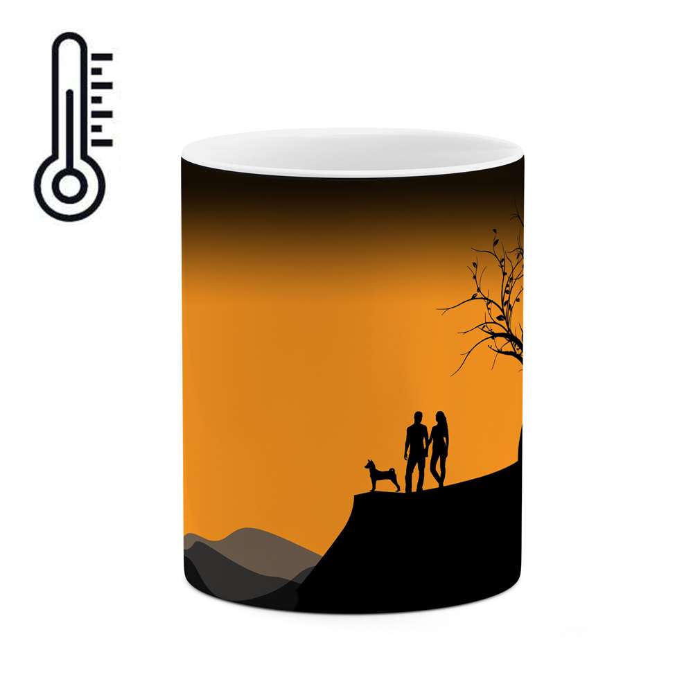 ماگ حرارتی طرح زوج کنار ماه مدل mgh00178