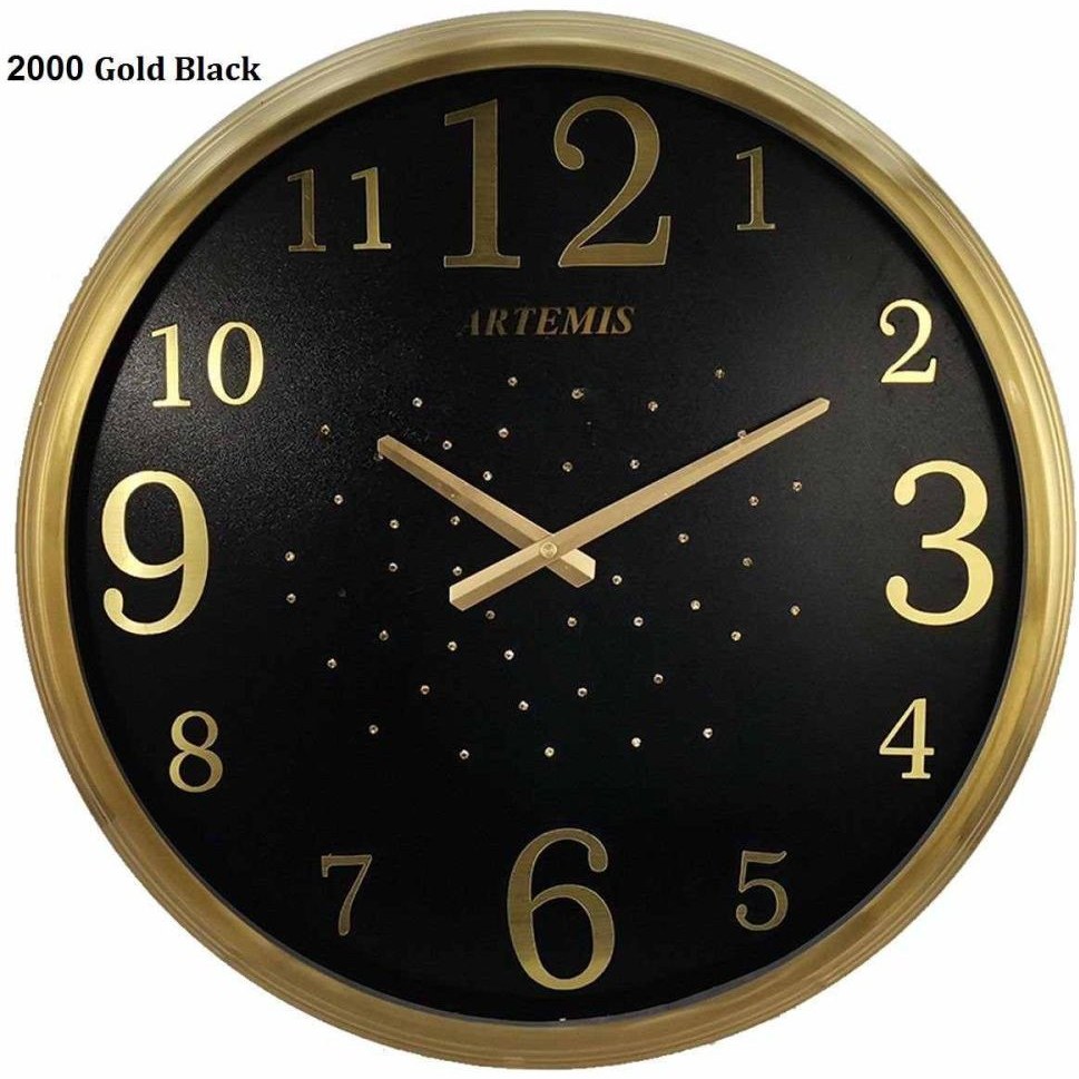 ساعت دیواری آرتمیس کد 2000 Gold Black مشکی طلایی