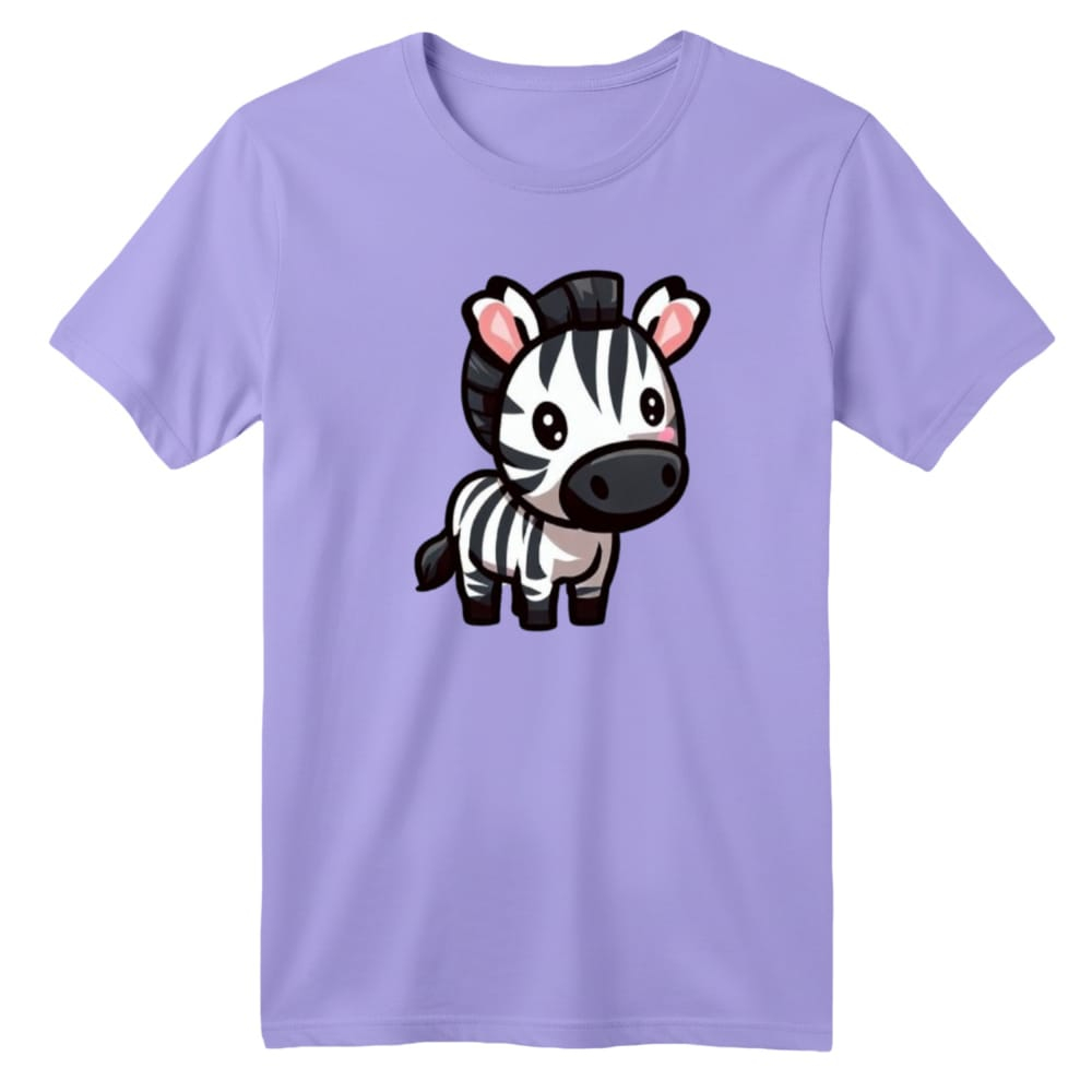 تی شرت آستین کوتاه بچگانه مدل گورخر کد 2 رنگ یاسی